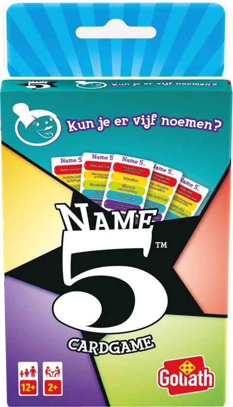 Goliath Name 5 Card Game - Kaartspel - Trivia - Kun Je Er Vijf Noemen 6 Goliath Name 5 Card Game - Kaartspel - Trivia - Kun Je Er Vijf Noemen - Afbeelding 4