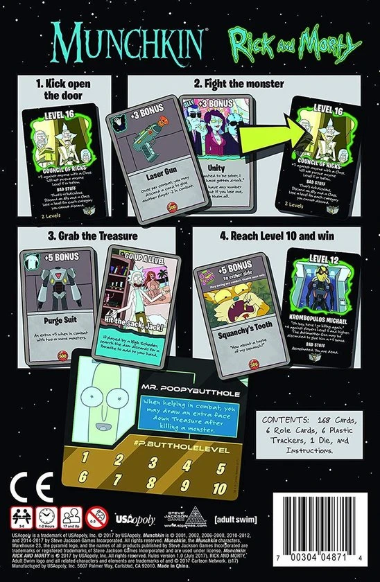 Steve Jackson Games USAopoly Munchkin Rick And Morty 4 Steve Jackson Games USAopoly Munchkin Rick And Morty - Afbeelding 2