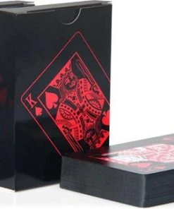 Merkloos Luxe Speelkaarten - Poker Kaarten Waterdicht - Zwart En Rood