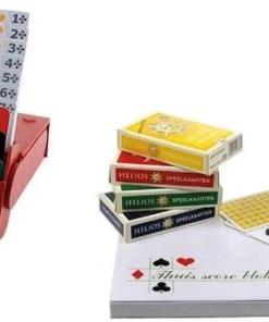 Speelkaartenshop Set Van 4 "Super" Biedboxen + Bridge Speelkaarten + Bridge Scoreblok