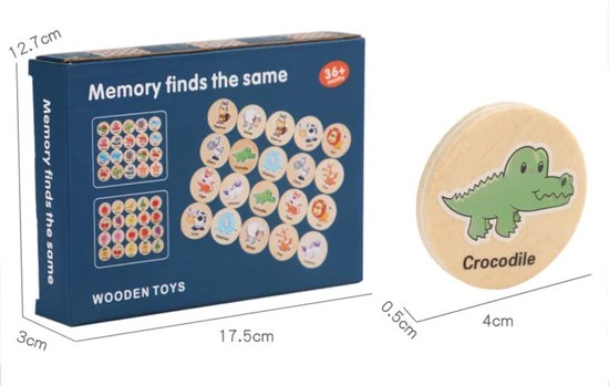 Wooden Toys Houten Memory Spel - 20 Delig - Memory Spelletjes Vanaf 3 Jaar - Houten Speelgoed - Schoencadeautjes Voor Kinderen - Dieren 3 Wooden Toys Houten Memory Spel - 20 Delig - Memory Spelletjes Vanaf 3 Jaar - Houten Speelgoed - Schoencadeautjes Voor Kinderen - Dieren