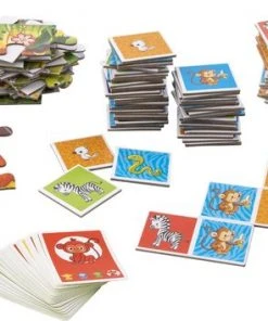 Grafix 4-in-1 Kaartspellen Voor Kinderen | Thema Jungle | Kwartet - Memory - Domino - Puzzel | Denkspel | Geschikt Voor Kinderen Vanaf 5 Jaar -LEERZAME SPELLEN Verkoopwinkel 550x354 5