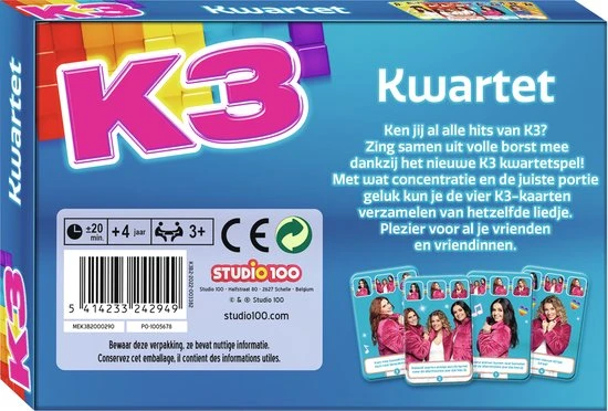 K3 Kaartspel - Kwartet - 36 Kaarten 7 K3 Kaartspel - Kwartet - 36 Kaarten - Afbeelding 5