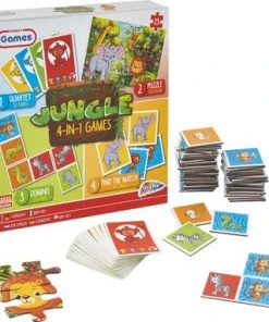 Grafix 4-in-1 Kaartspellen Voor Kinderen | Thema Unicorn | Kwartet - Memory - Domino - Puzzel | Denkspel | Spellen Voor Meisjes | Geschikt Voor Kinderen Vanaf 5 Jaar