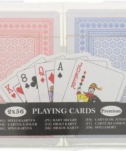 Merkloos Speelkaarten - 2 Stuks - Rood - Blauw