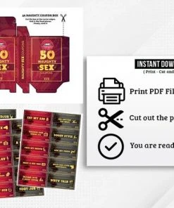 LoveGuider Afdrukbare Ondeugende Sex Coupons Met Doos, 50 Kinky Sex Kaarten, Sex Coupons Voor Hem, Last Minute Gift, Digitale Sex Spel Coupons Voor Volwassenen -LEERZAME SPELLEN Verkoopwinkel 550x435 3