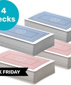 LBB - Speelkaarten - 4 Pack - 4x 56 Kaarten - Standaard Maat - Volwassen - Pokerkaarten - Playing-cards