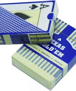 Texas Hold'em - Professionele 100% Plastic Pokerkaarten | 100% Waterdicht | Speelkaarten | Kaartspel | Poker | Offici Le Afmetingen Van Pokerkaarten | Blauw
