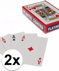 Stemen Speelkaarten Setjes 2 Stuks Pakje Rood En Pakje Blauw - Speelkaarten - Spelkaarten -Poker Kaarten - 2 STUKS - Kaartspel - Boek Kaarten - Spel Kaarten