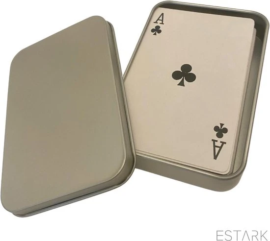 ESTARK Luxe Speelkaarten In Metal BOX - Plastic Coating - Poker Kaarten - Kaartspel - Spelkaarten - Spel Kaart - 56 Kaarten - Gezelschapsspel - Spelen - Playing Cards - In Blik 16 ESTARK Luxe Speelkaarten In Metal BOX - Plastic Coating - Poker Kaarten - Kaartspel - Spelkaarten - Spel Kaart - 56 Kaarten - Gezelschapsspel - Spelen - Playing Cards - In Blik - Afbeelding 14