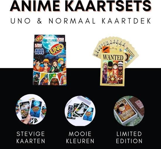 Cavear Commerce UNO Anime + WANTED Kaartspel Set - Naruto - Luffy - Manga 4 Cavear Commerce UNO Anime + WANTED Kaartspel Set - Naruto - Luffy - Manga - Afbeelding 2