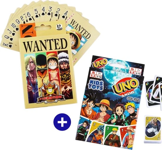 Cavear Commerce UNO Anime + WANTED Kaartspel Set - Naruto - Luffy - Manga 3 Cavear Commerce UNO Anime + WANTED Kaartspel Set - Naruto - Luffy - Manga