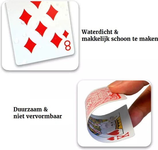 Casual Goods Plastic Speelkaarten | Waterdicht | Volwassenen | Poker | Rood 8 Casual Goods Plastic Speelkaarten | Waterdicht | Volwassenen | Poker | Rood - Afbeelding 6