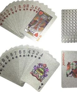 Merkloos Waterdichte Speelkaarten Zilver - Kaarten - Waterbestendig - Poker - Blackjack - Patience - Spelletjes - Kaarten Truukjes - Outdoor - Kaarten Set - Plastic Zilverfolie