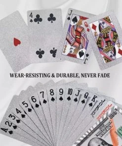 LuxeBass 24K Zilver Speelkaarten Plastic Poker Game Dek Folie Poken Pack Magische Kaarten Waterdichte Kaart Geschenkcollectie Gokken Bordspel - Pokerkaarten - Drankspel Kaarten -LEERZAME SPELLEN Verkoopwinkel 550x549 22
