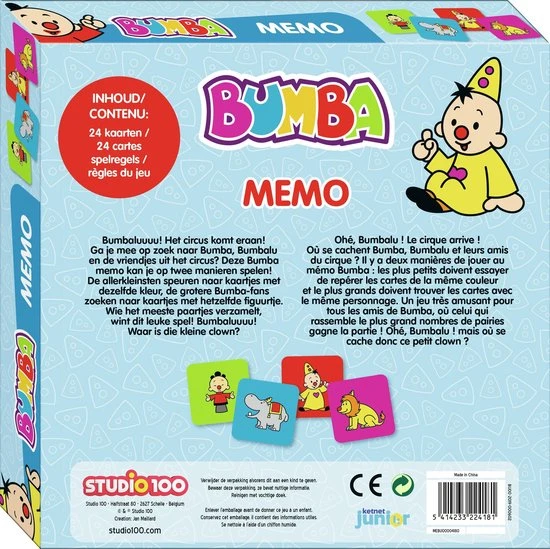 Bumba Kaartspel - Memo - Met 24 Kaartjes 4 Bumba Kaartspel - Memo - Met 24 Kaartjes - Afbeelding 2