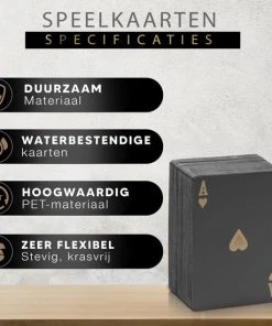 Qualux Speelkaarten | Kaarten | Luxe Pokerkaarten | Speelkaarten Waterdicht | Pokerkaarten | Kaartspel | Zwart | Goud -LEERZAME SPELLEN Verkoopwinkel 550x550 114