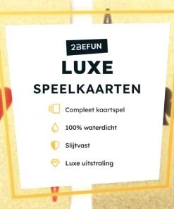 2BEFUN Waterdichte Kaarten - Goud - Luxe Kaartspel - Speelkaarten - Pokerkaarten - Drankspel - Ook Geschikt Als Kerst Cadeau Voor Man En Vrouw, Voor Grote Kinderen, Sinterklaas Schoencadeautjes - Cadeautjes -LEERZAME SPELLEN Verkoopwinkel 550x550 125