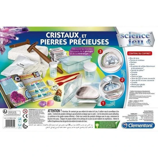 CLEMENTONI Science & Game - Kristallen En Edelstenen - Wetenschappelijk Spel 4 CLEMENTONI Science & Game - Kristallen En Edelstenen - Wetenschappelijk Spel - Afbeelding 2