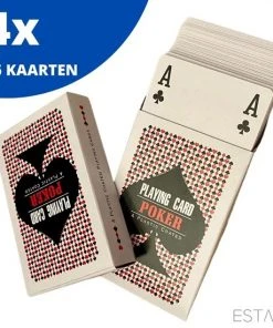 ESTARK Luxe Speelkaarten - 4 Sets - Plastic Coating - Poker Kaarten - Kaartspel - Spelkaarten - Spel Kaart - 4 X 56 - Gezelschapsspel - Spelen - Playing Cards - Cijfer In Alle 4 De Hoeken - 4 STUKS -LEERZAME SPELLEN Verkoopwinkel 550x550 402