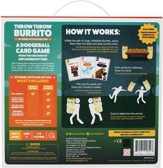 Exploding Kittens Throw Throw Burrito Extreme Outdoor Edition - Kaartspel 8 Exploding Kittens Throw Throw Burrito Extreme Outdoor Edition - Kaartspel - Afbeelding 6