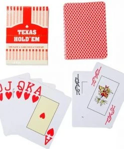 Texas Hold'em - Professionele 100% Plastic Pokerkaarten | 100% Waterdicht | Speelkaarten | Kaartspel | Poker | Officiële Afmetingen Van Pokerkaarten | Rood -LEERZAME SPELLEN Verkoopwinkel 550x575 4