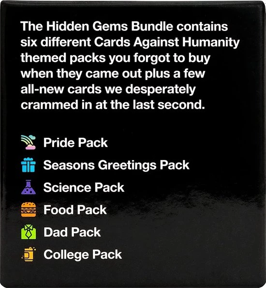 Cards Against Humanity Hidden Gems Bundle 6 Themed Packs + 10 All-new Cards 4 Cards Against Humanity Hidden Gems Bundle 6 Themed Packs + 10 All-new Cards - Afbeelding 2