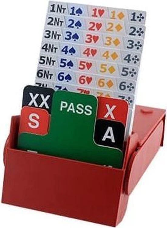 Speelkaartenshop Set Van 4 "Super" Biedboxen + Bridge Speelkaarten + Bridge Scoreblok 5 Speelkaartenshop Set Van 4 "Super" Biedboxen + Bridge Speelkaarten + Bridge Scoreblok - Afbeelding 3