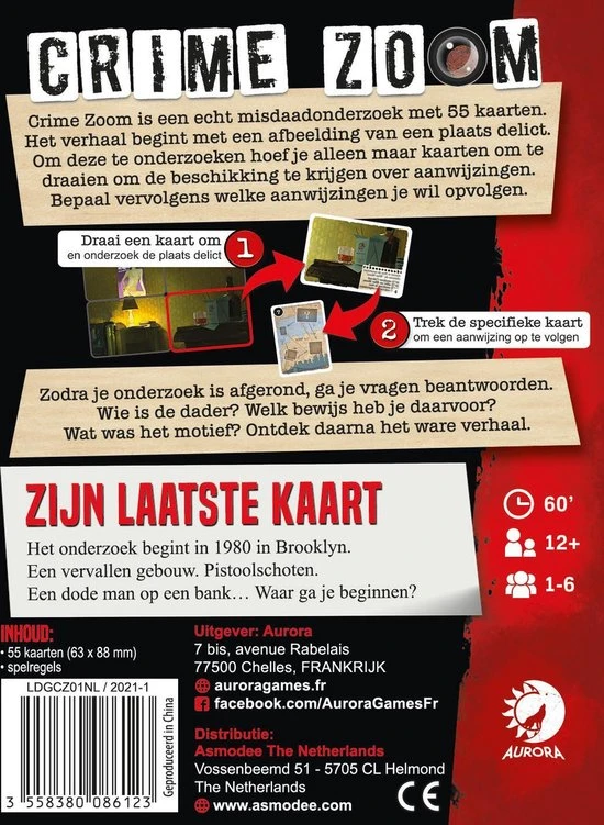 Lucky Duck Games Crime Zoom Case 'Zijn Laatste Kaart' - Kaartspel 4 Lucky Duck Games Crime Zoom Case 'Zijn Laatste Kaart' - Kaartspel - Afbeelding 2