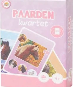 Merkloos Paarden Kwartet - Roze / Multicolor - Karton - 2-4 Spelers - Vanaf 4 Jaar - Spel - Kaartspel - Speelgoed - Spelen - Kwartet