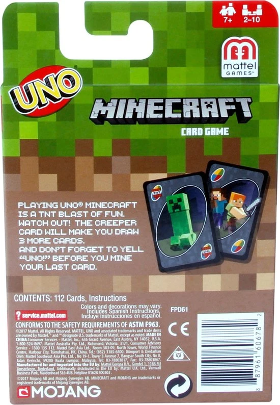 Mattel Games UNO Minecraft - Kaartspel 11 Mattel Games UNO Minecraft - Kaartspel - Afbeelding 9