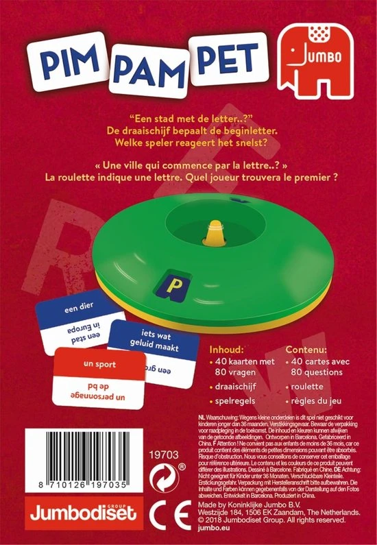 Jumbo Pim Pam Pet Original 2018 - Kaartspel 12 Jumbo Pim Pam Pet Original 2018 - Kaartspel - Afbeelding 10