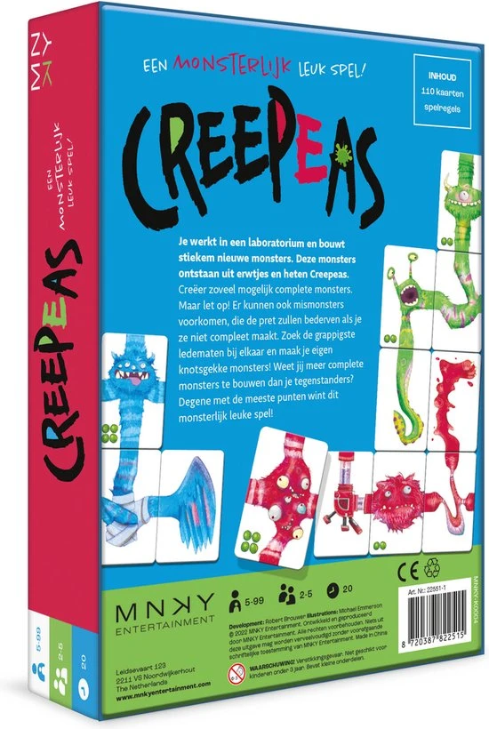 MNKY Entertainment Creepeas - Kaartspel 6 MNKY Entertainment Creepeas - Kaartspel - Afbeelding 4